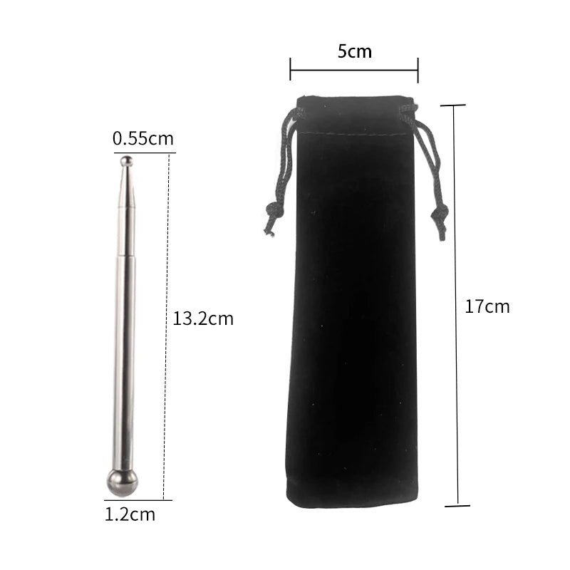 1pc Stretchable Massage Stick - Stainless Steel Acupuncture Rod - Facial Acupoint Pointing and Stiffening Massage Tool