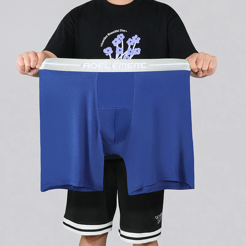 Modal men's sports underwear running tight plus long anti-wear leg plus size boxer shorts long leg fat pants plus boxers