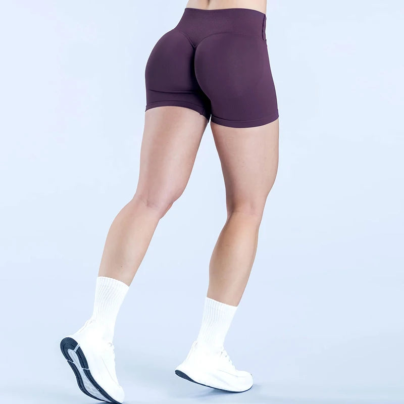 Vision Yoga Shorts Women Cross Low Waist Hip Lifting Seamless Gym Shorts 4.5'' Workout Fitness Scrunch Butt Sports Shorts