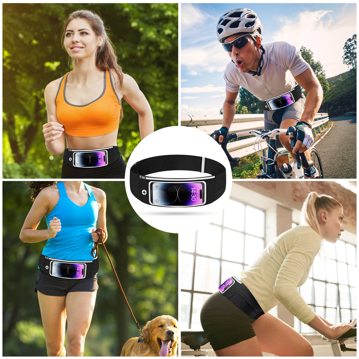 HAISSKY Touch Screen Waist Running Bags For iPhone 17 16 15 14 13 Pro Max 17 Air 16E 15 Plus Elastic Zipper Sports Waist Pack