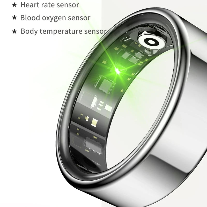2026 New Smart Ring Men Women, Heart Rate Blood Oxygen and Sleep Monitor Smartring IP68 & 5ATM Waterproof, Multi-sport Mode Ring