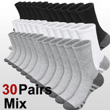 10/20/30 Pairs Men's Outdoor Sports Socks Anti Odor Absorbing Breathable Cotton Invisible Running Casual Socks for Basketball