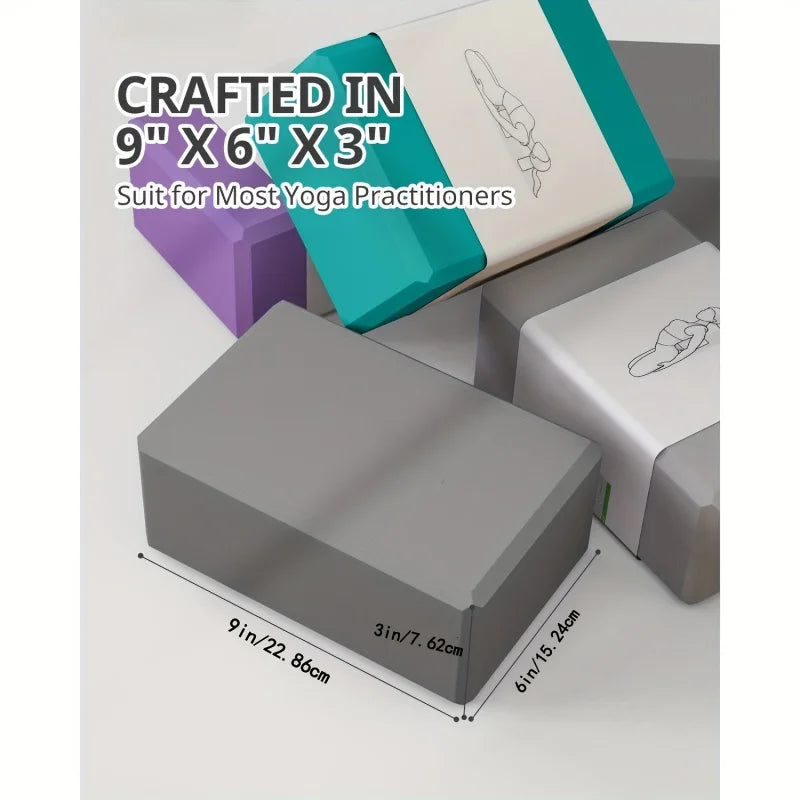 High-Density EVA Yoga Block 100% Odorless Foam Brick Slip-Resistant Firm Support Fitness Prop For Pilates & Deep Stretching