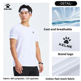 Kelme Ice Silk Short Sleeve T-shirt For Men 2026 Breathable Casual Half Sleeve Quick Drying Cool Sport Running Top