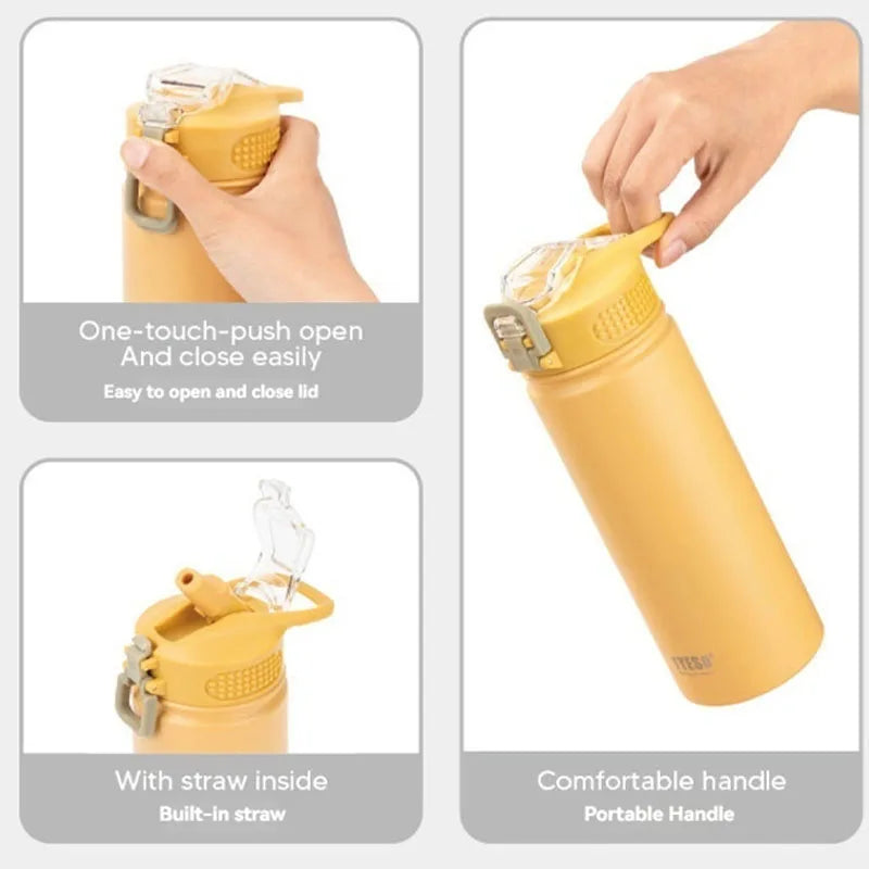 TYESO 600/750ML Stainless Steel Thermo Bottle Car Thermal Cup Sports Water Bottles Keep Cold and Hot Vacuum Flasks Insulated Cup