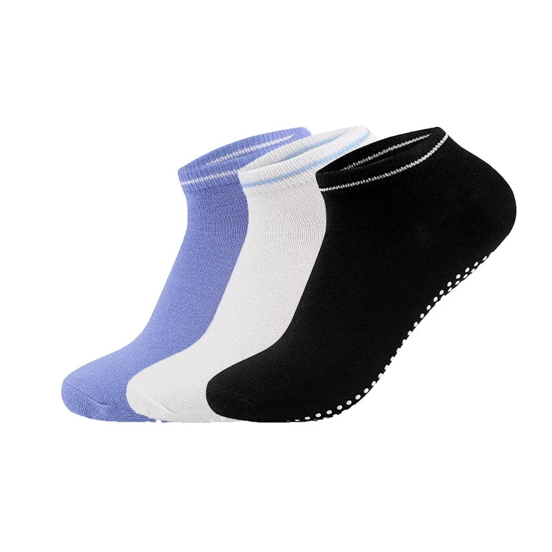 3Pairs/Lot Yoga Socks for Women Non-Slip Grips Straps Bandage Cotton Sock Pilates Pure Barre Ballet Dance Barefoot Workout