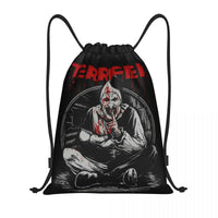 Custom Horror Movie Terrifier Drawstring Bag for Shopping Yoga Backpacks Women Men Halloween Clown Sports Gym Sackpack