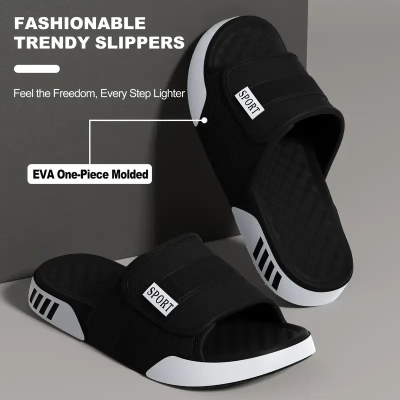 Plus Size Men Sporty EVA Cloud Slides 3.0cm Thick Sole Non Slip Sandals Ultra Soft Cushion Open Toe Summer Gym Beach Pool Slippe