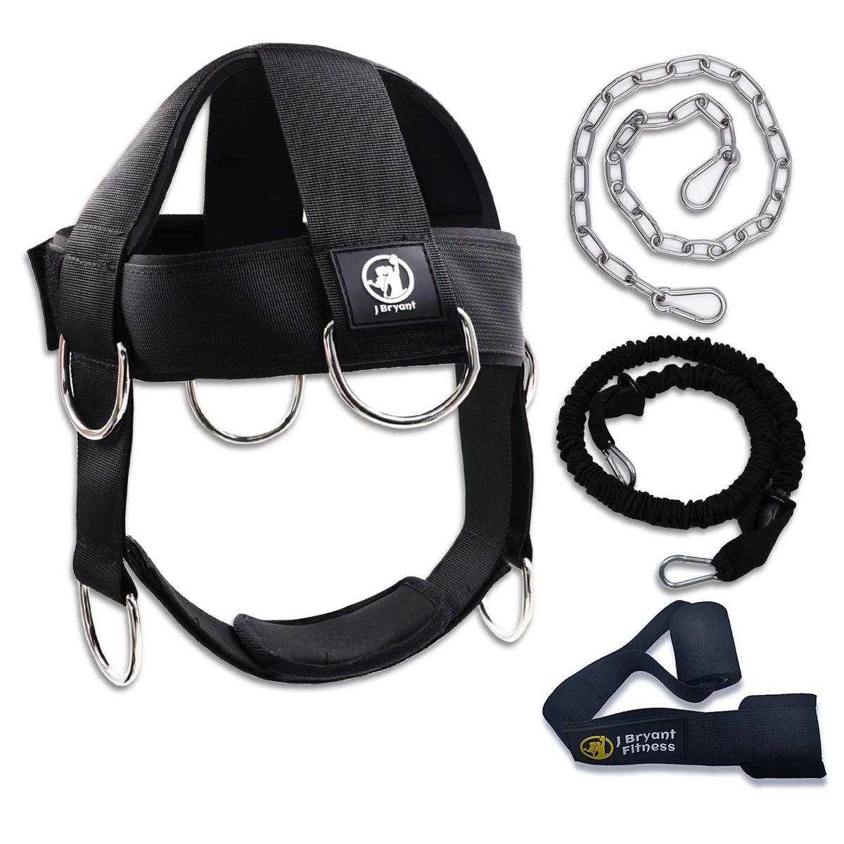 Neck Head Harness Weight Lifting Training with Resistance Bands, Door Anchor and Chain, Full Range Muscle Workout