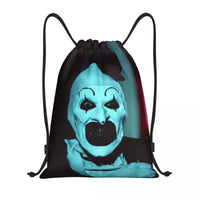 Custom Horror Movie Terrifier Drawstring Bag for Shopping Yoga Backpacks Women Men Halloween Clown Sports Gym Sackpack