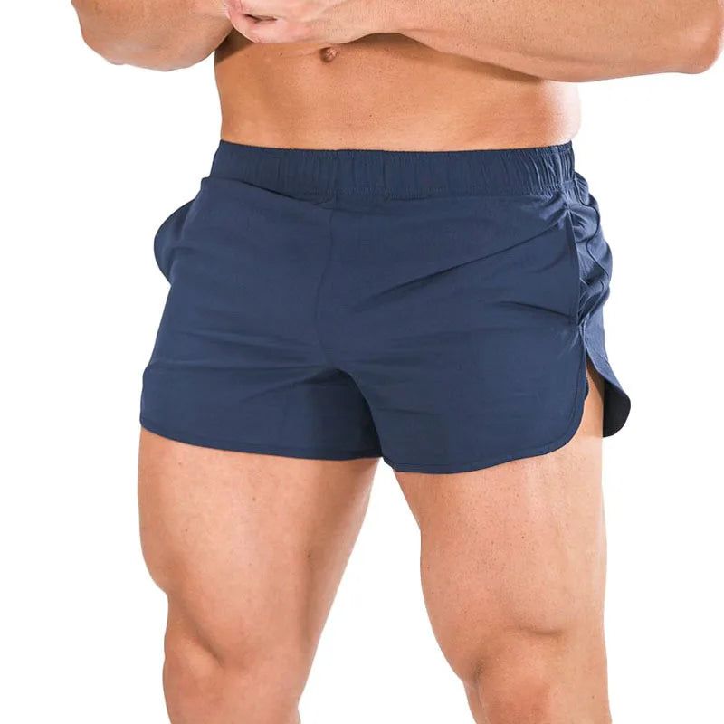 New muscle fitness outdoor shorts men's running training stretch slim fit gym casual training pants