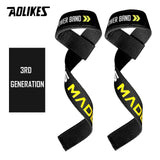 AOLIKES 1 Pair Antislip Weight Lifting Straps Deadlift Straps for Heavylifting Bodybuilding and Powerlifting Wrist Support