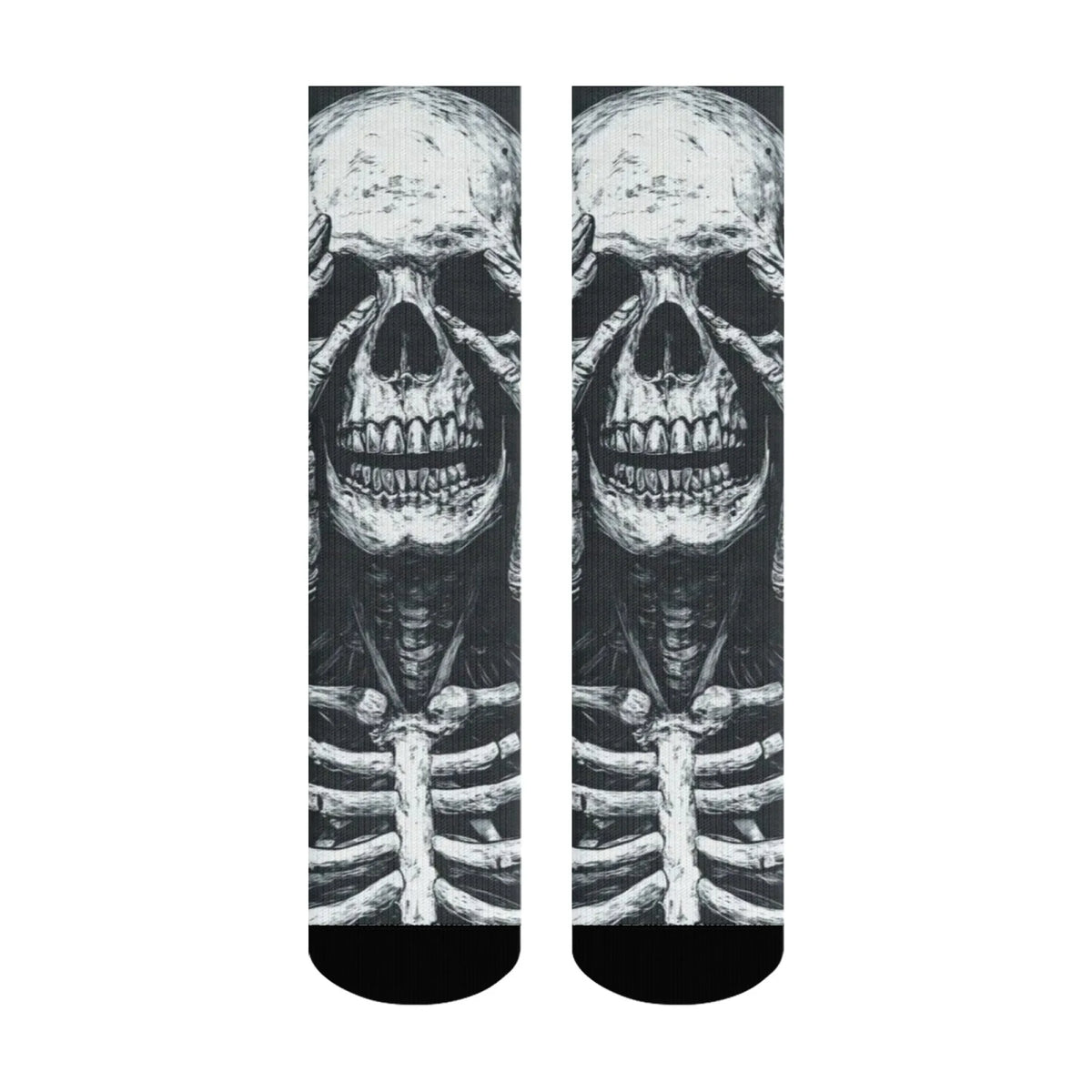 Dark Sketch Style Skull Socks Quick-drying Breathable Non-slip Men's Socks Travel Casual Running Trendy Novel Compression Socks