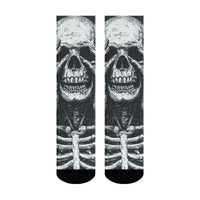Dark Sketch Style Skull Socks Quick-drying Breathable Non-slip Men's Socks Travel Casual Running Trendy Novel Compression Socks