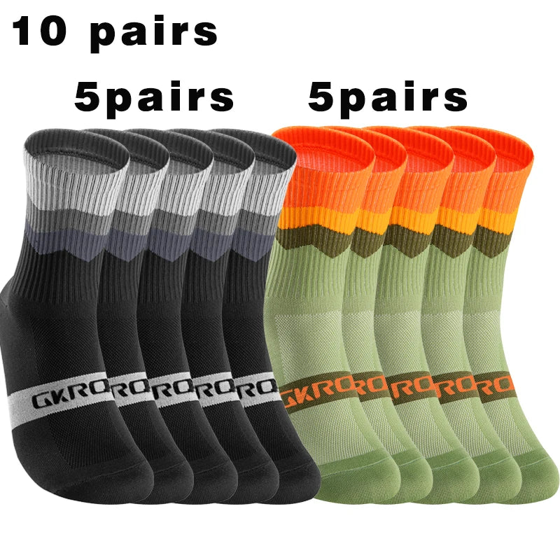 GKRQ 10 pairs  Professional Cycling Socks Breathable Road Bicycle Socks Men Women Outdoor Sports Racing e Compression Cycling Fo