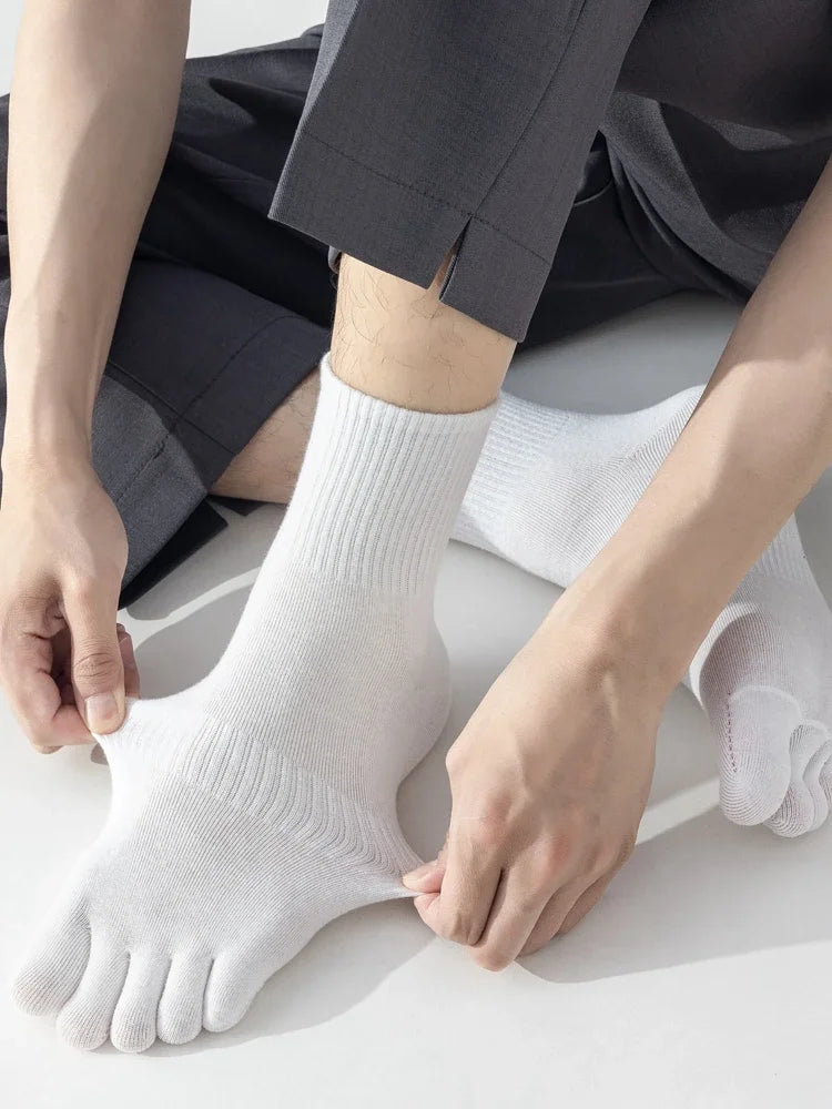 3 Pairs High Quality Cotton Toe Socks Men Five Finger Socks Men Anti-slip Crew Ankle Socks with Separate Fingers Men Comfortable