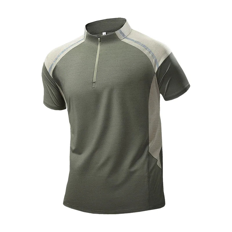 Men Gym ICE Silk T-shirt Quick Dry Sport Short Sleeve Casual Multicolor T Shirts Breathable Workout Tops Male Running Shirts