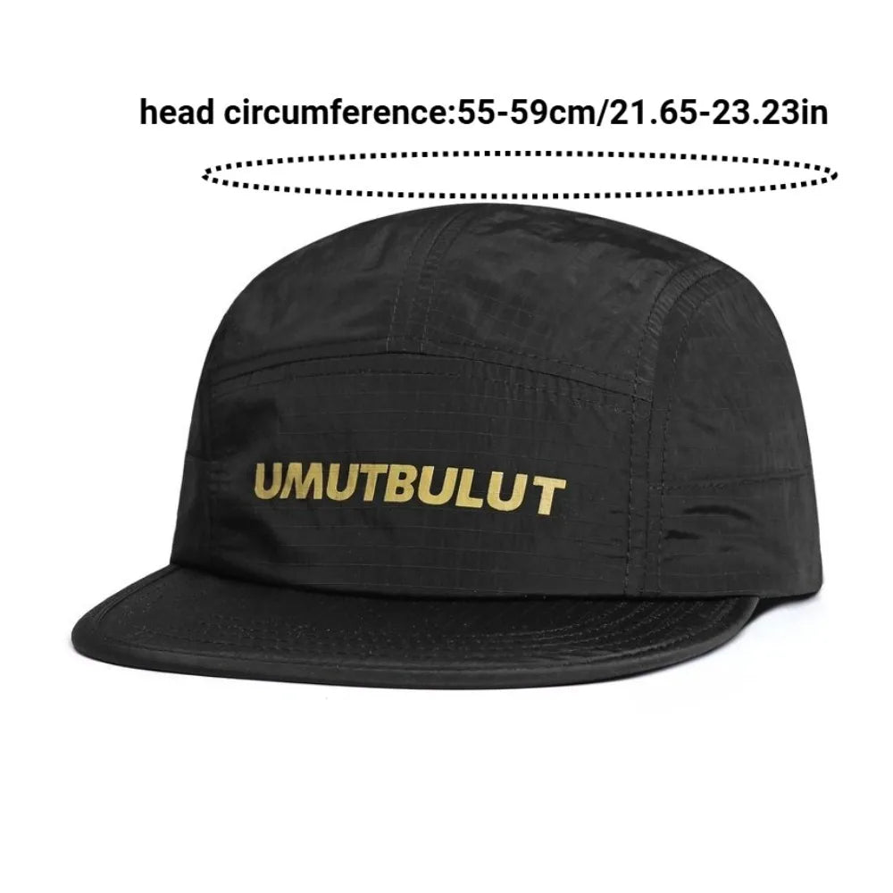 5 Panel Embroidered Letter Quick Dry Mesh Cap - Unisex Outdoor Running Cycling Hat, for Men Women Sports Fashion, Headwear
