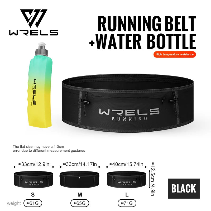WRELS Running Fanny Pack Running Bag Waist Pack High Elasticity Breathable Lightweight Marathon Waist Bag Bottle Sports Jogging