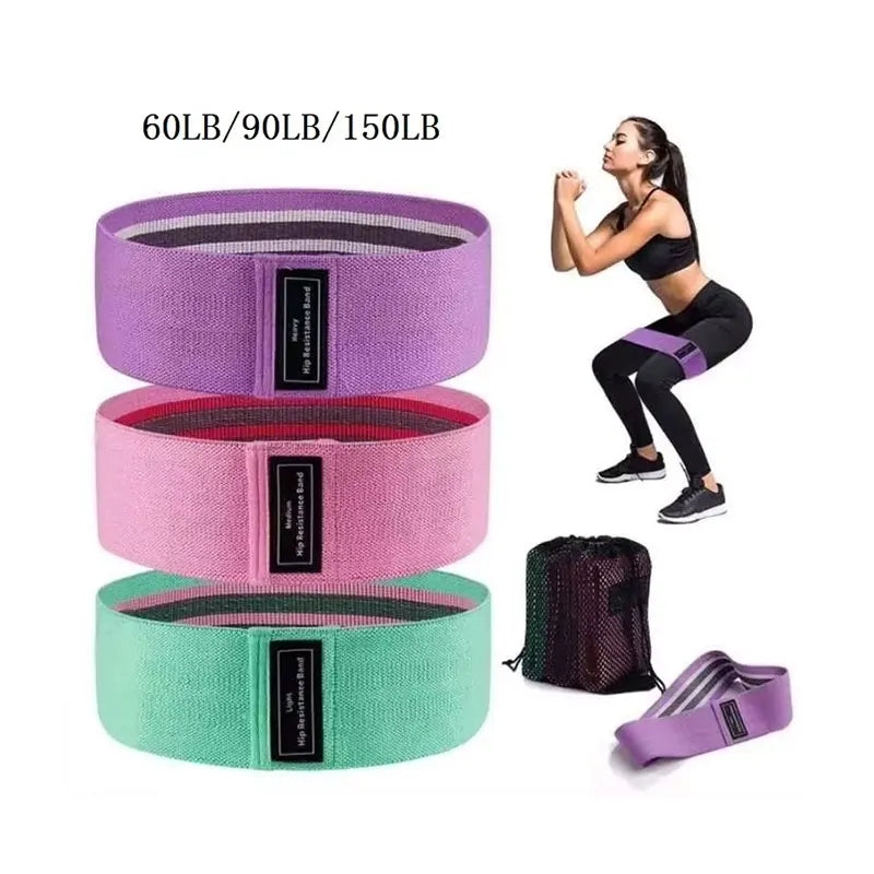 3Pcs Fabric Resistance Hip Booty Bands Glute Thigh Elastic Workout Squat Circle Stretch Fitness Strips Loops Yoga Gym Equipment