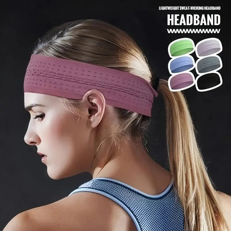 1PC Non-Slip Sport Headbands Moisture Wicking Workout Sweatband for Men & Women Fitness Running Cycling Football Yoga Hairband