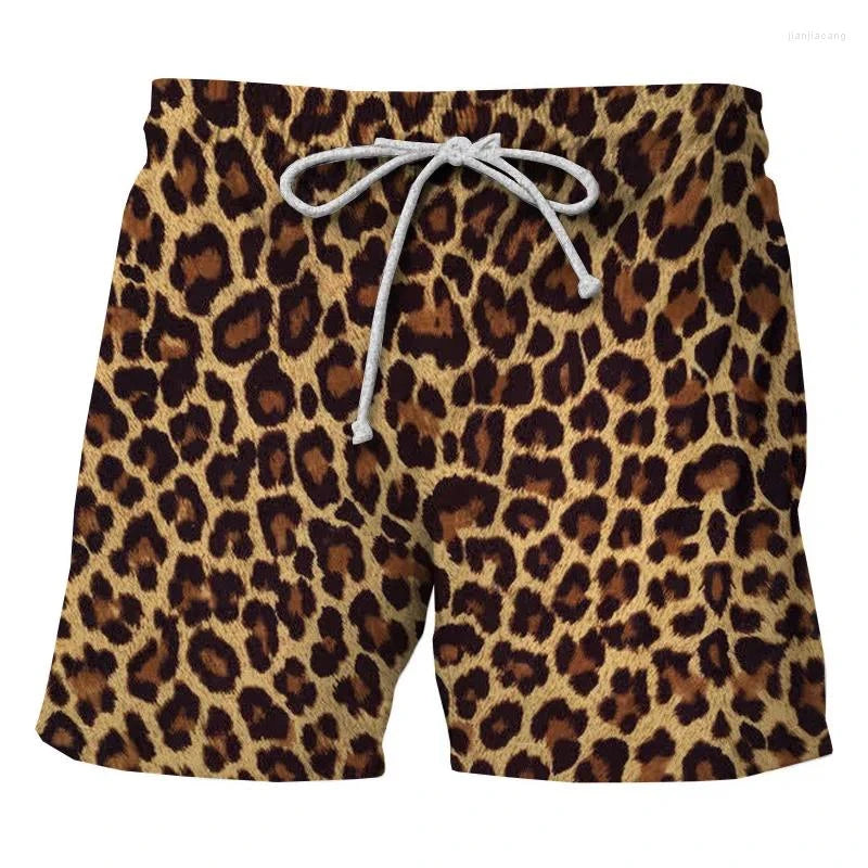 Summer Fashion Classic Colorful Leopard 3D Printed Men's Shorts Unisex Casual Beach Swimming Shorts Quick-dry Surf Board Shorts