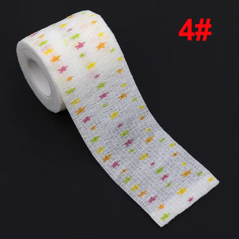 1 Pcs Printed Therapy Elastic Bandage Bands 4.8m Sports Colorful Self Adhesive Wrap Tape for Finger Joint Knee Animal Pet