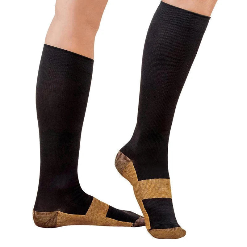 6Pairs Copper Ion Sports Compression Socks for Men Women Solid Color Compression Pressure Socks for Cycling Football Basketball
