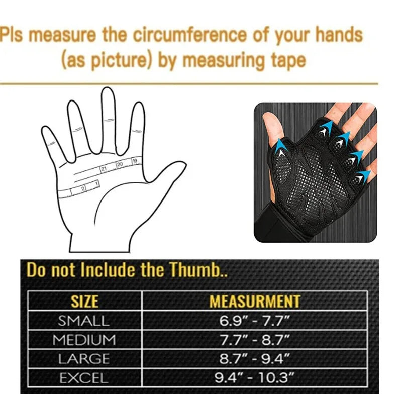 Fitness Gloves Weightlifting Half Finger Wrist Gloves Leather Thickened Silicone Cycling Gloves