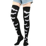 Good-looking Halloween Bleeding Socks Black Solid Color Cartoon Bat Sock Holiday Costume Party Skull Stockings Cool Girls' Style