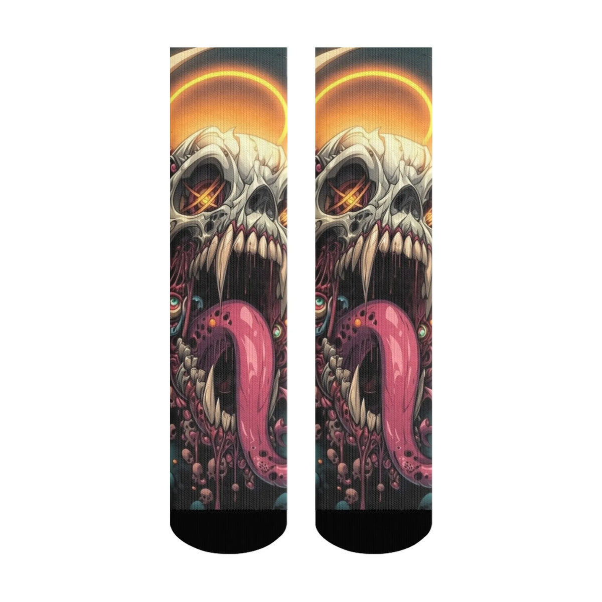 Devil Skull Print Socks Soft Comfortable Skin-friendly Men's Socks Outdoor Sports Fitness Basketball Retro Part Holiday Gifts