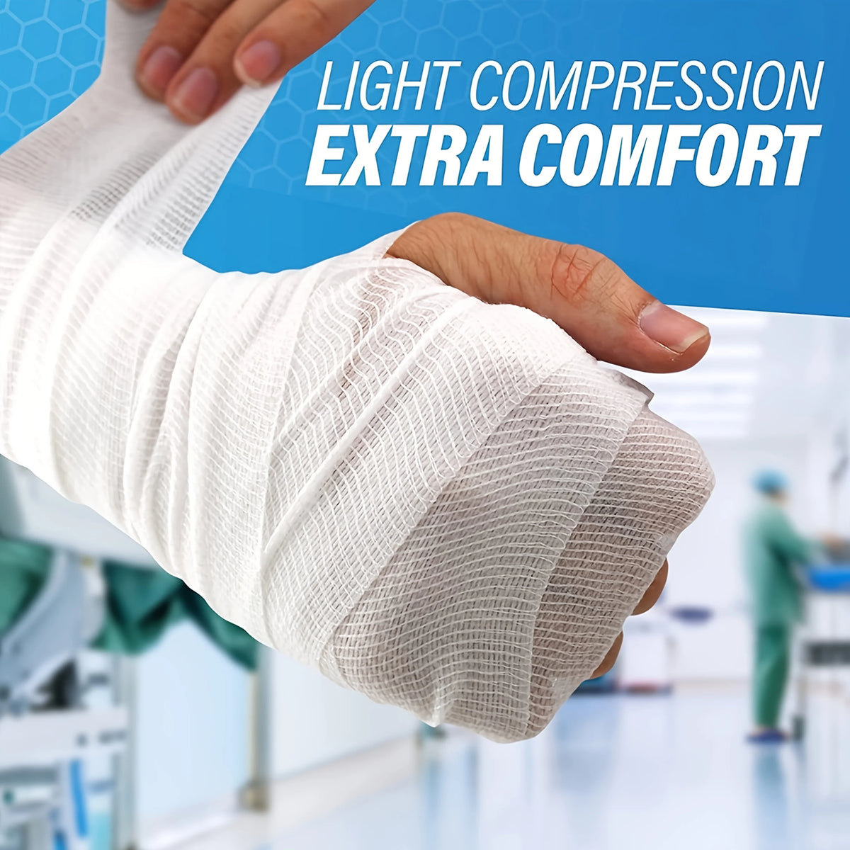 6 Rolls Elastic Gauze Bandages, Breathable and Retractable White Care Package, Used for Finger, Wrist, Leg Support Sports Care