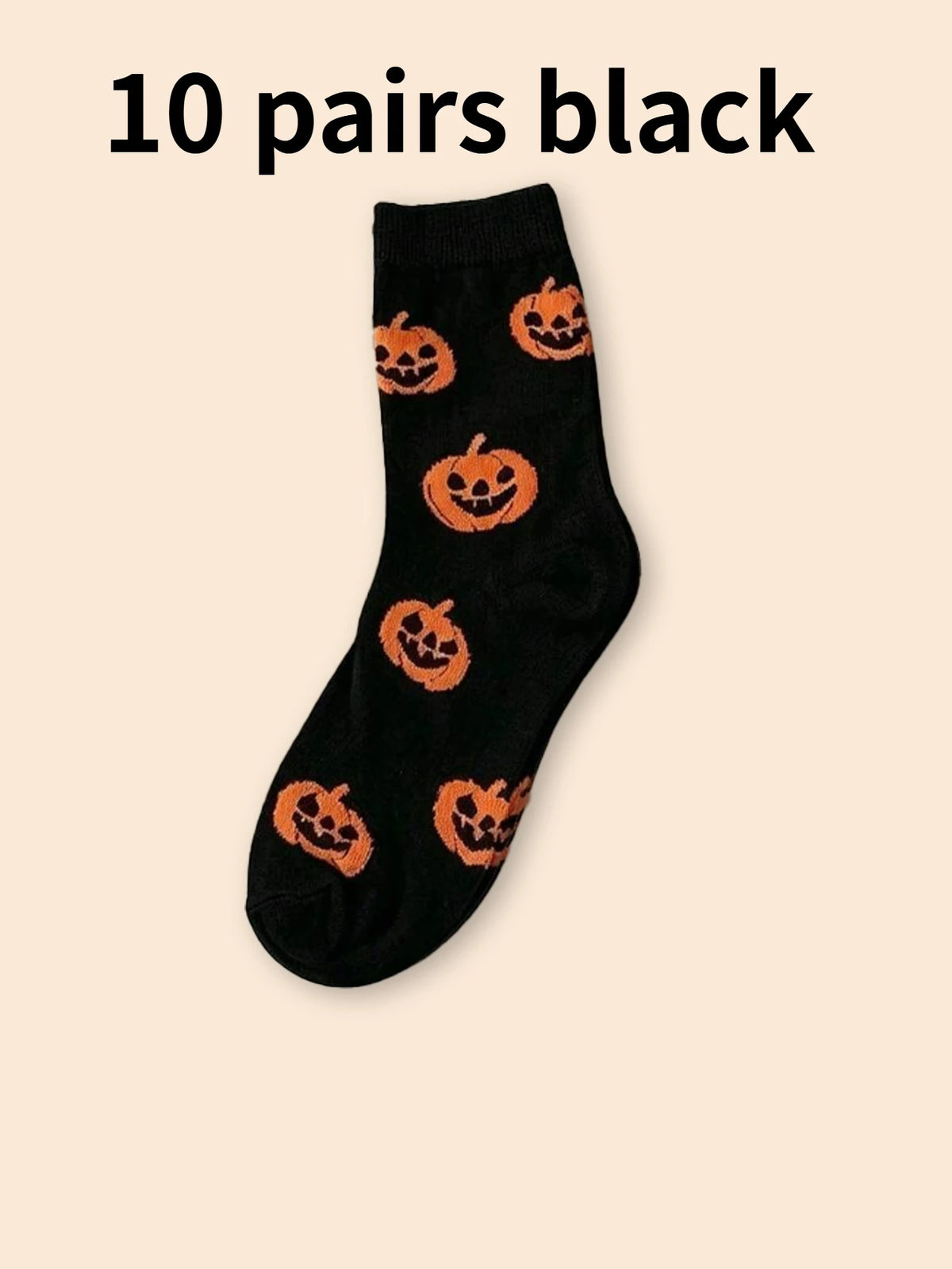 1/10 Pairs Halloween Pumpkin Socks for Men Women, Cute Cartoon Crew Socks, Funny Jack O Lantern Party Casual Holiday Socks