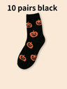 1/10 Pairs Halloween Pumpkin Socks for Men Women, Cute Cartoon Crew Socks, Funny Jack O Lantern Party Casual Holiday Socks