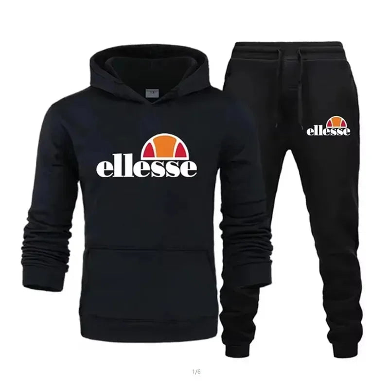 2025 Trendy Hoodie Set Autumn Campus New Stripe Set Trendy Printed Hoodie Casual Pants, Essential for Trendy Men