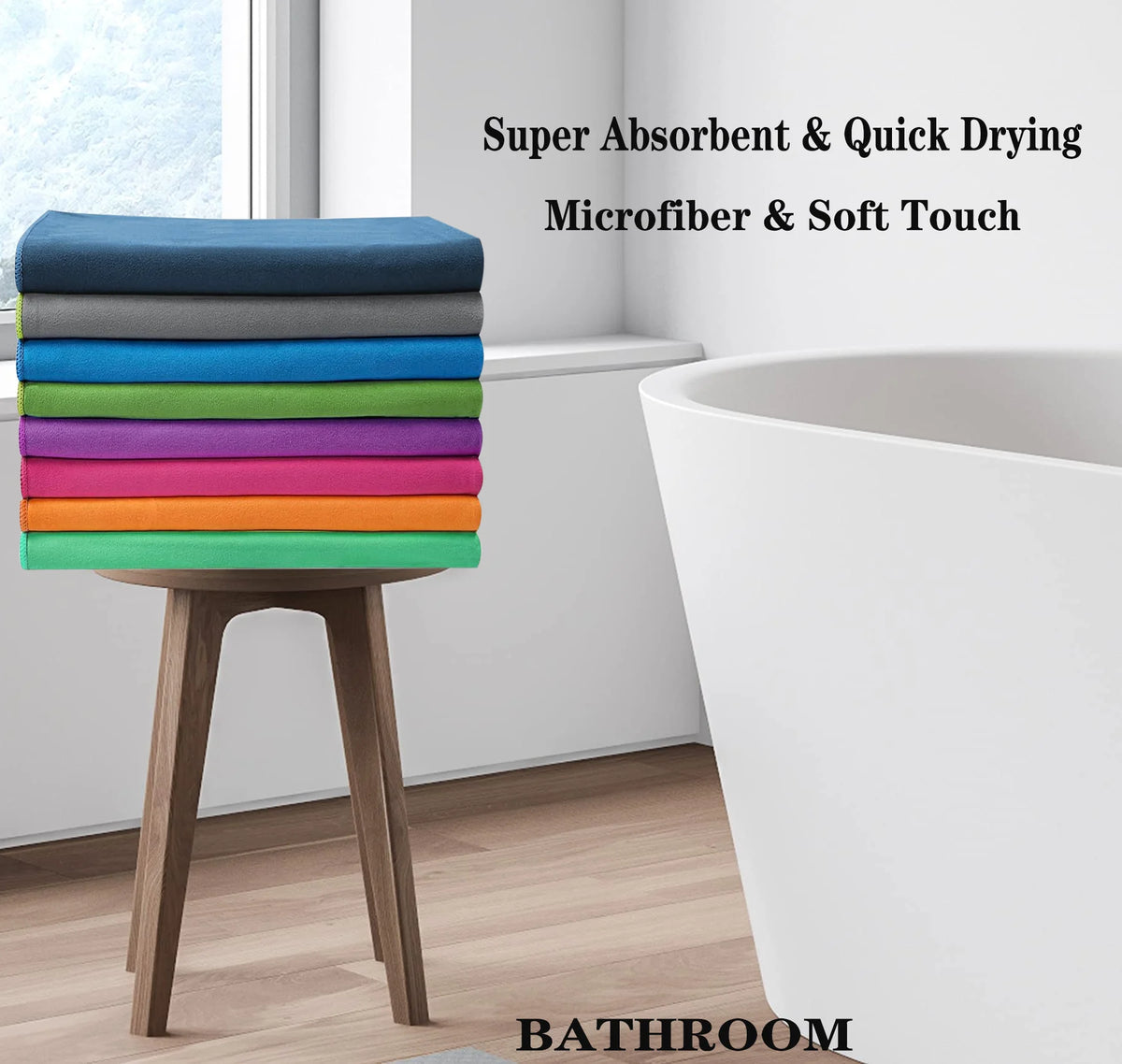 New Luxurious Large Microfiber Bath Towel，Super Absorbent, Quick-Drying Soft Bathroom Beach Yoga Gym Sports Towel