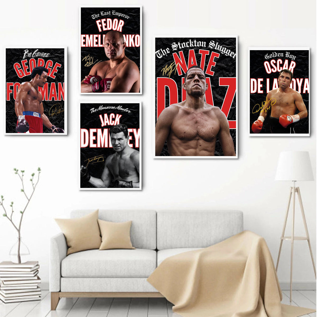Famous Boxing Champion Posters Motivational Boxing Legends Prints Canvas Painting Wall Art Pictures Home Gym Boy's Bedroom Decor