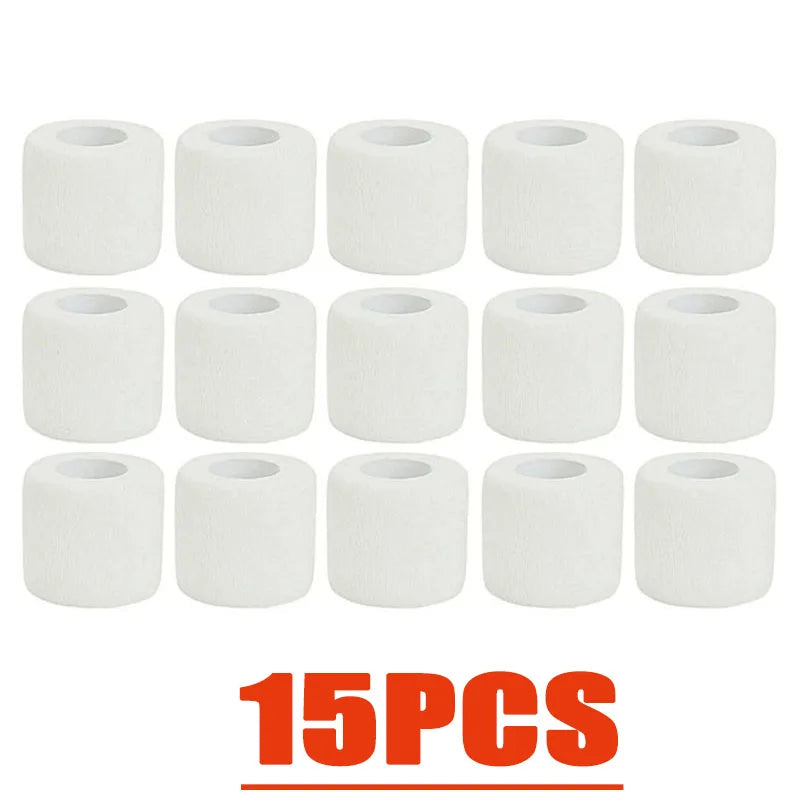 3/15/30Pcs 5cm White First Aid Self Adhesive Cohesive Elasticity Bandages Sports Tape for Wrist Ankle Sprains and Swelling