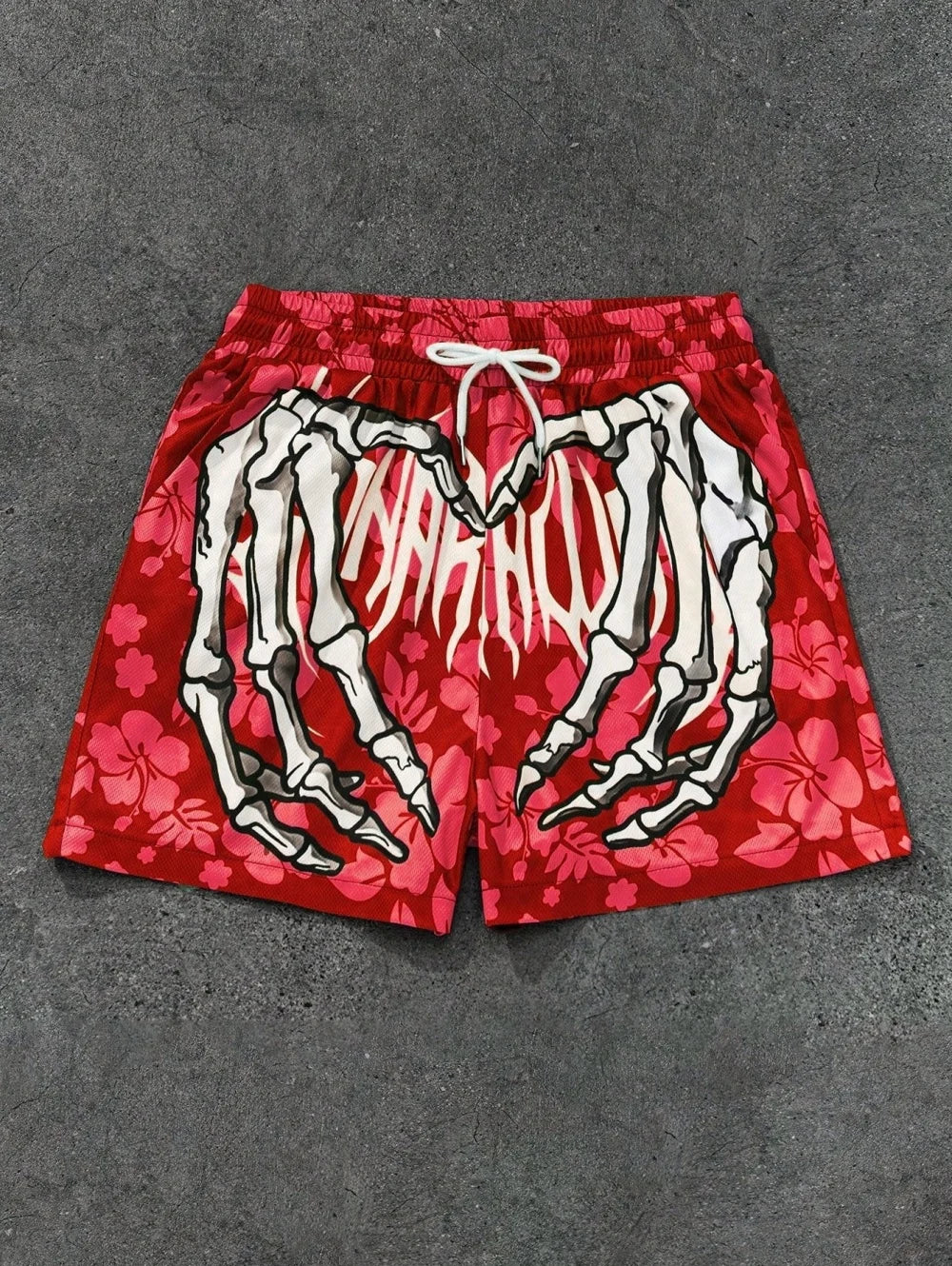 Fashion Men's 3D Skeleton Hand Printed Shorts Men Sports Breathable Oversize Beach Shorts Casual Swim Trunks Men Summer Clothing