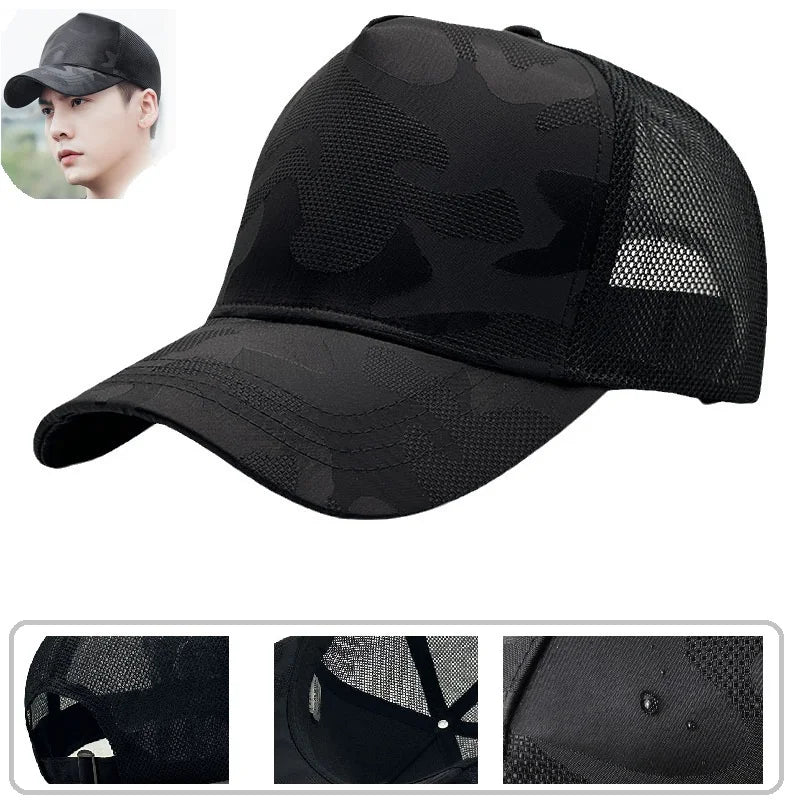 Big Head Man Baseball Caps Summer Mesh Plus Size Causal Peaked Hats 56-60cm 62-68cm Oversize XXL Snapbacks