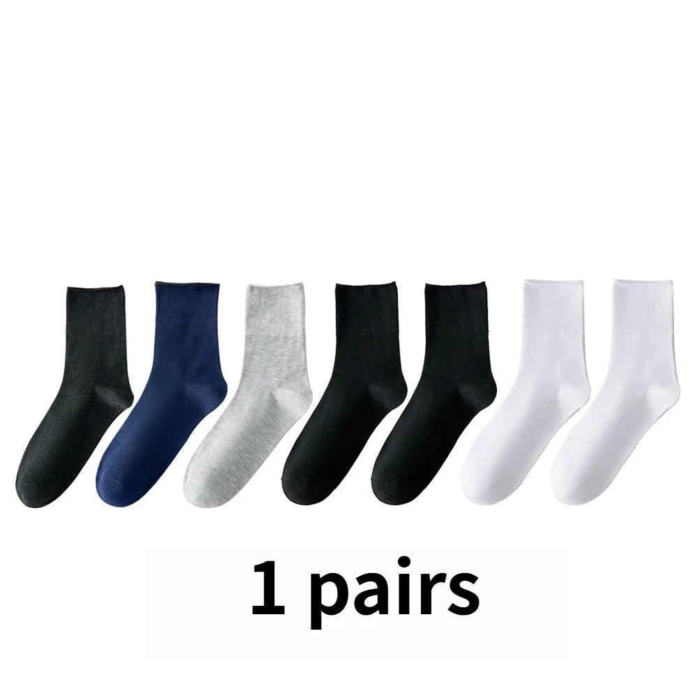 1/7 Pairs Men's Non-Binding Diabetic Socks Soft Breathable Loose Fit For Swollen Feet & Elderly Plus Size 39-48