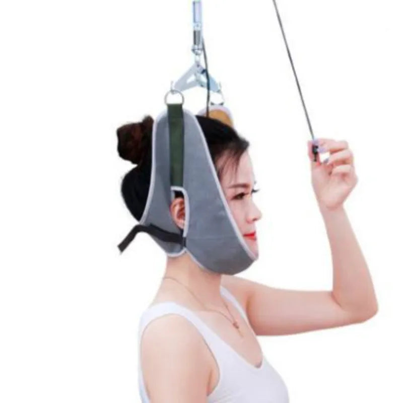 Cervical Traction Over Door Neck Massager Device Kit Stretcher Adjustable Chiropractic Back Head Massager Relaxation