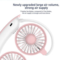1PC Neck Cooling Fan USB Rechargeable Mini Portable  Outdoor Folding Neck Dual Ceiling Fan 3-speed Adjustable For Indoor Outdoor