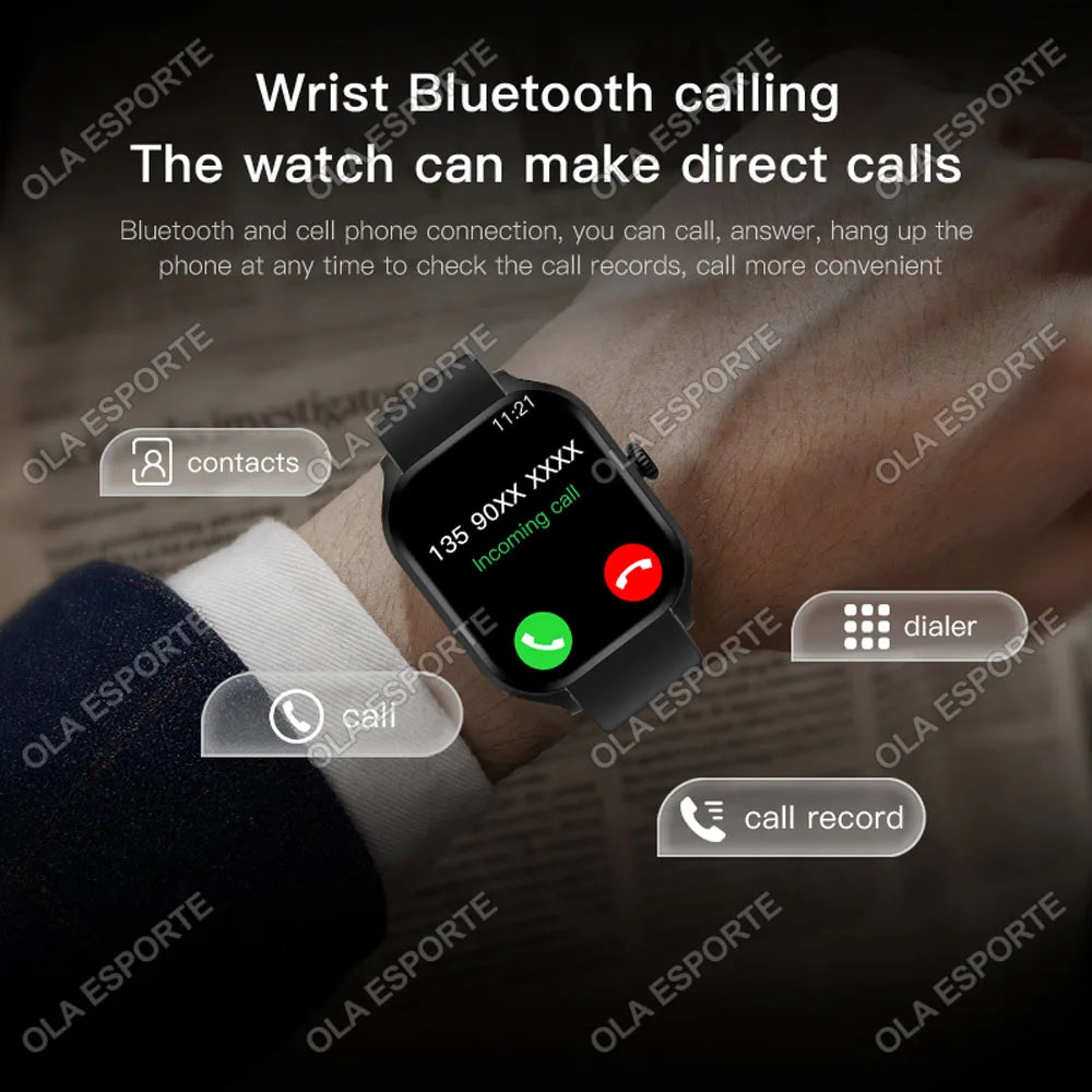 Smart Watch For Android IOS Watches 2.01inch HD Display Bluetooth Call Message Alert Music Sports Smartwatch Men Women Gift Ht30