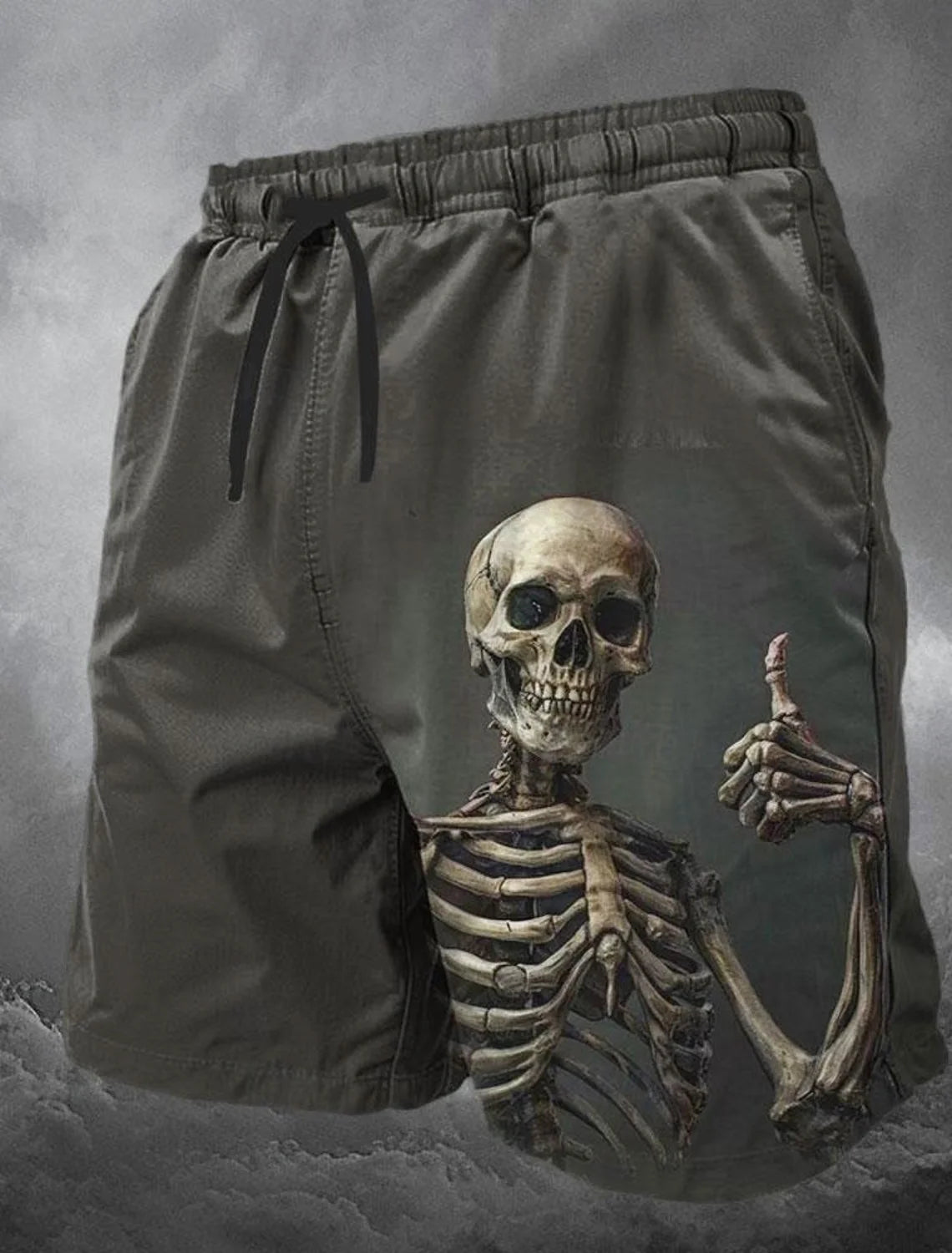 Men's Skull Long Swim Trunks Surf Trunks Shorts Fashion Street Trend Casual Daily Vacation with Elastic Waist Designer Clothing