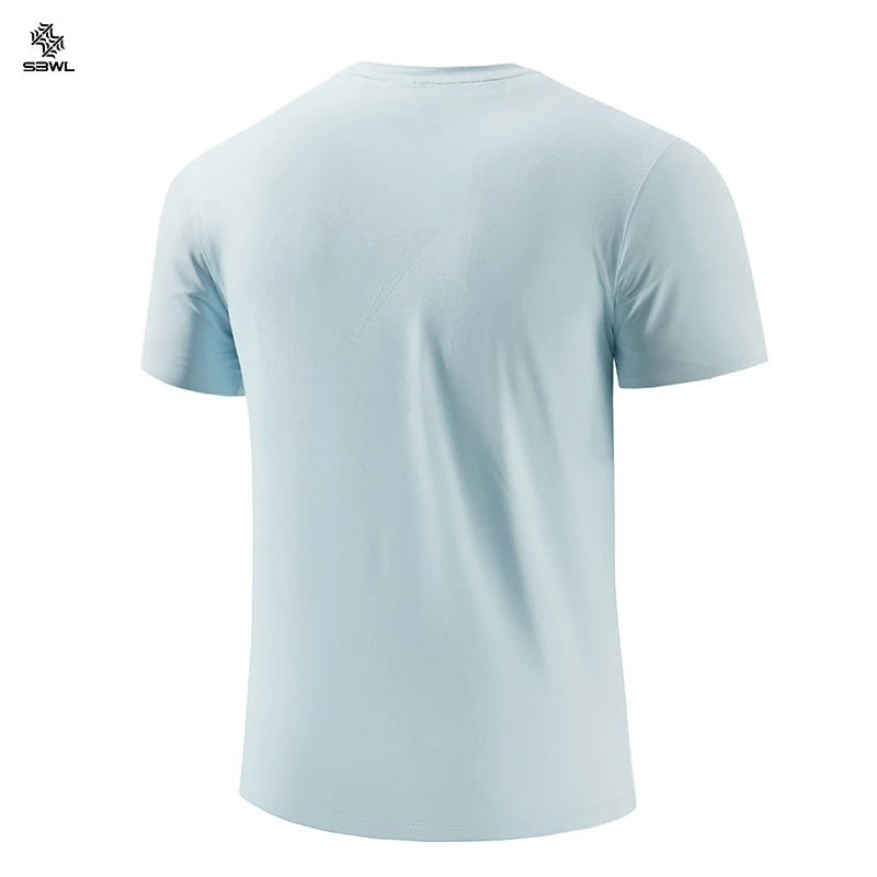 SBWL 2026 Summer Men's New High Quality Outdoor Fitness Running Breathable T-Shirt Fashion Light Fast Dry Short Sleeve Tops