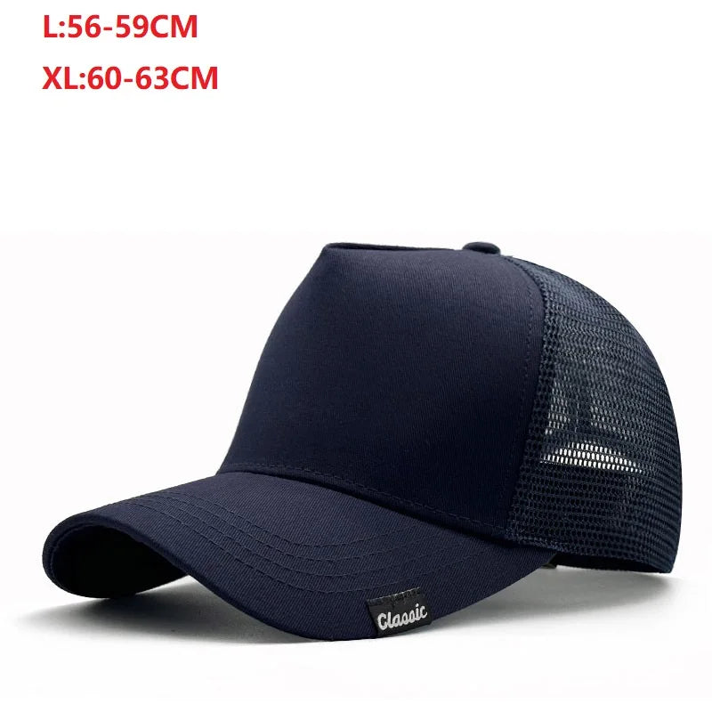 Summer Big/Small Head Mesh Baseball Cap Outdoors Large Sun Caps Oversize Plus Size Trucker Hat 55-60cm 60-65cm