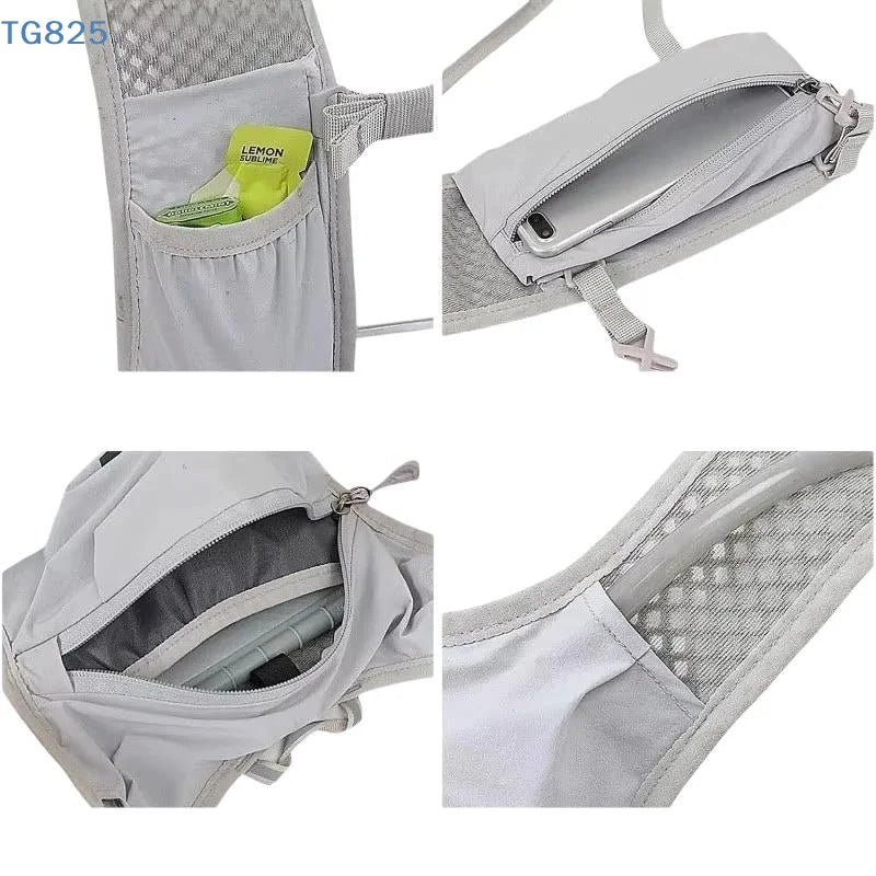 【AN】【AN】New Running Water Bottle Storage Vest Lightweight Running Vest Reflective Hydration Water Chest Pack With Phone Holder