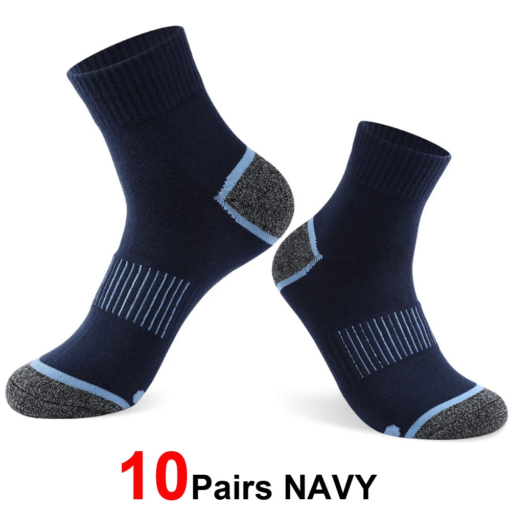 20Pairs High Quality Men's Cotton Socks Set Casual Breathable Sports Winter Black Large Size 38-45