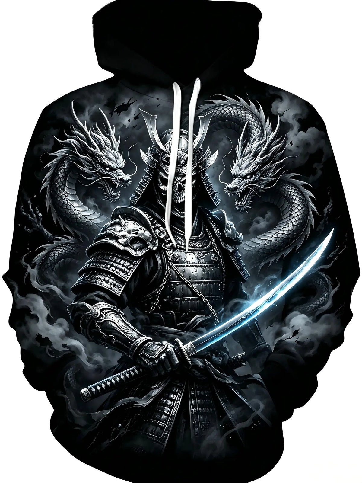 European and American Men's Autumn Halloween Skeleton Wing Printed Soft and Comfortable Hoodie Outdoor City Street Style Top